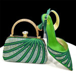 Doershow beautiful High Quality African Style Ladies Shoes And Bags Set Latest GOLD Italian Shoes And Bag Set For Party H-1