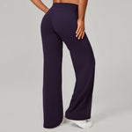 Women's Pilates Straight Yoga Pants Leggings Versatile Loose Wide-Leg Running Sports Fitness Hip-Lifting High Waist Trousers