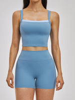 Naked Yoga Suit Workout Clothes Women Back Cross Shockproof Slim Sports Tank Top High Waist Short Fitness Suit Athletic Wear