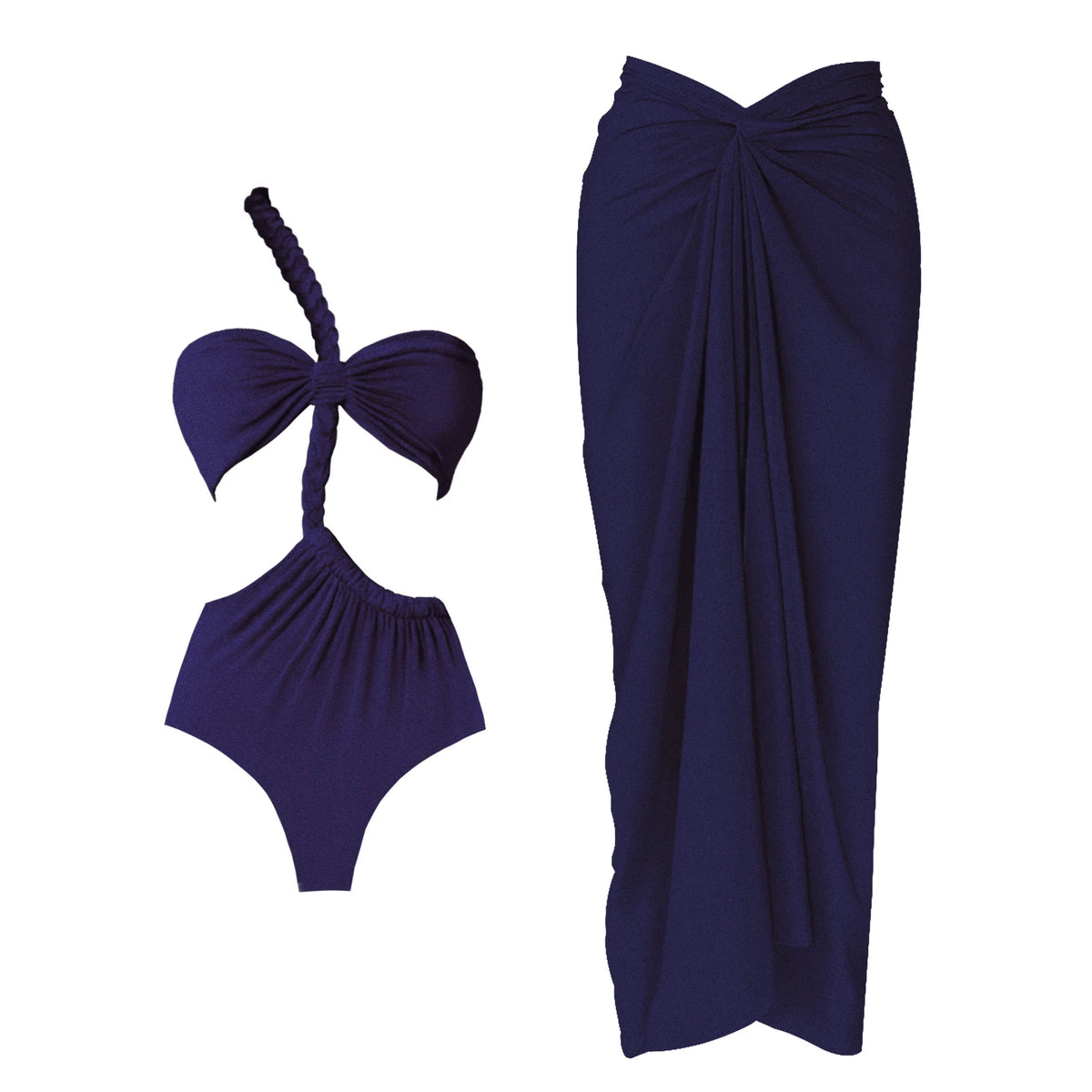 New 3Pcs Crochet Bikini Women Swimsuit Sexy Swimwear Halter Biquini Push Up Swim Suit Strappy Bodysuit Female Bathsuit Beachwear