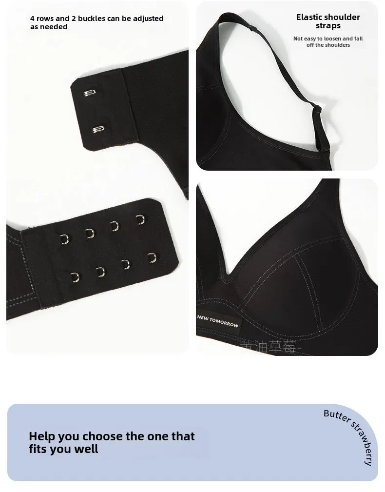 MOYISU Japanese Milk-Skin Bralette - Wireless Summer Bras for Small Chest Traceless Lift Soft Jelly Support Back Tuck Technology