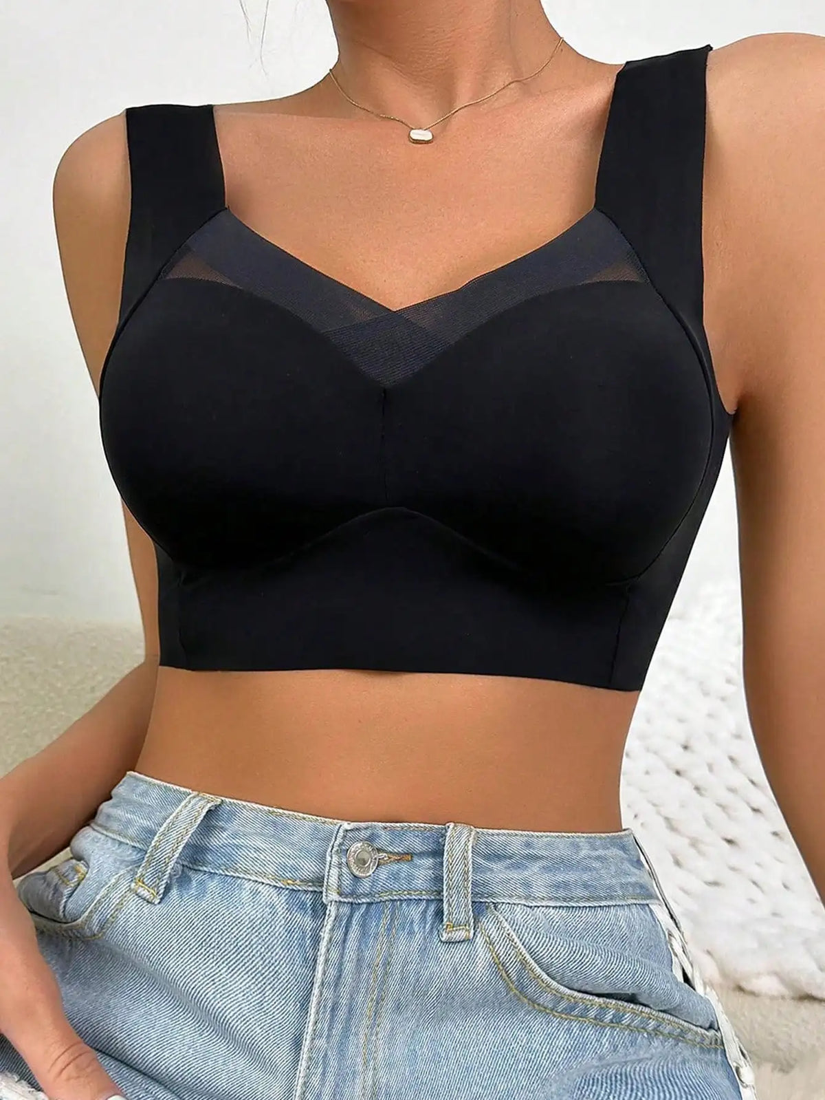 Women's Seamless Bra Sports Bra Top Support Comfortable Underwear Bra Yoga Fitness Back Vest Bra R044