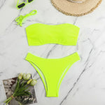 Neon Yellow Thong Bikinis 2026 Sexy Women Swimsuits Swimwear Female Bandeau Brazilian Bikini Set Bathing Suit Swimming Suits