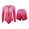 2025 New Sexy Print One Piece Swimsuit Women Swimwear Monokini Long Sleeve Bathing Suit Female Bodysuit Surfing Swim Wear Beach