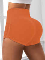 Women Seamless with Wrinkles Shorts Fitness Yoga Shorts High Waist Push Up Butt Gym Sexy High Elastic Trainning Slim Leggings