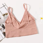 Seamless Bras For Women U-Back Sports Crop Top Sexy Lingerie Non-wire Thin Strap Ribbed No Pads Underwear V Neck Intimates M-XL