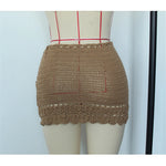 2026 Hollow Out Skirt Sarong Crochet Knitted Tunic Beach Cover Up Beach Wear Beachwear Female Women Cover-ups Beach Dress K8074