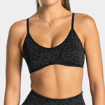 Braided Leopard Print Sports Bra - High Impact Support, Push-Up Design, Anti-Downward Shift, Breathable & Comfortable for Gym