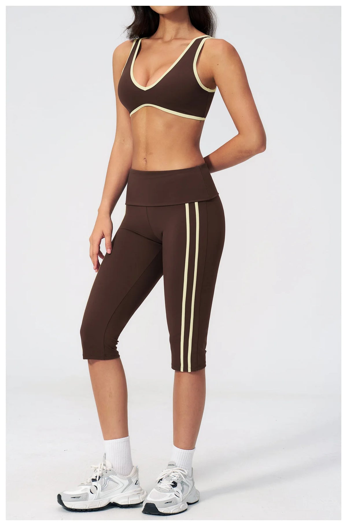 Summer Color Blocked Yoga Sets Women Slim Sports Bra High Waist Pants Fitness Suits Outwear Gym Running Push Up Workout Clothes