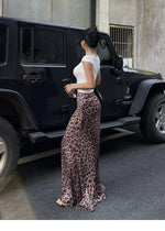 Sexy Leopard Print Half Length Skirt For Women's Summer New High Waist Slim Fashion Long Skirts Sweet Korean Women 2026 New 7KN
