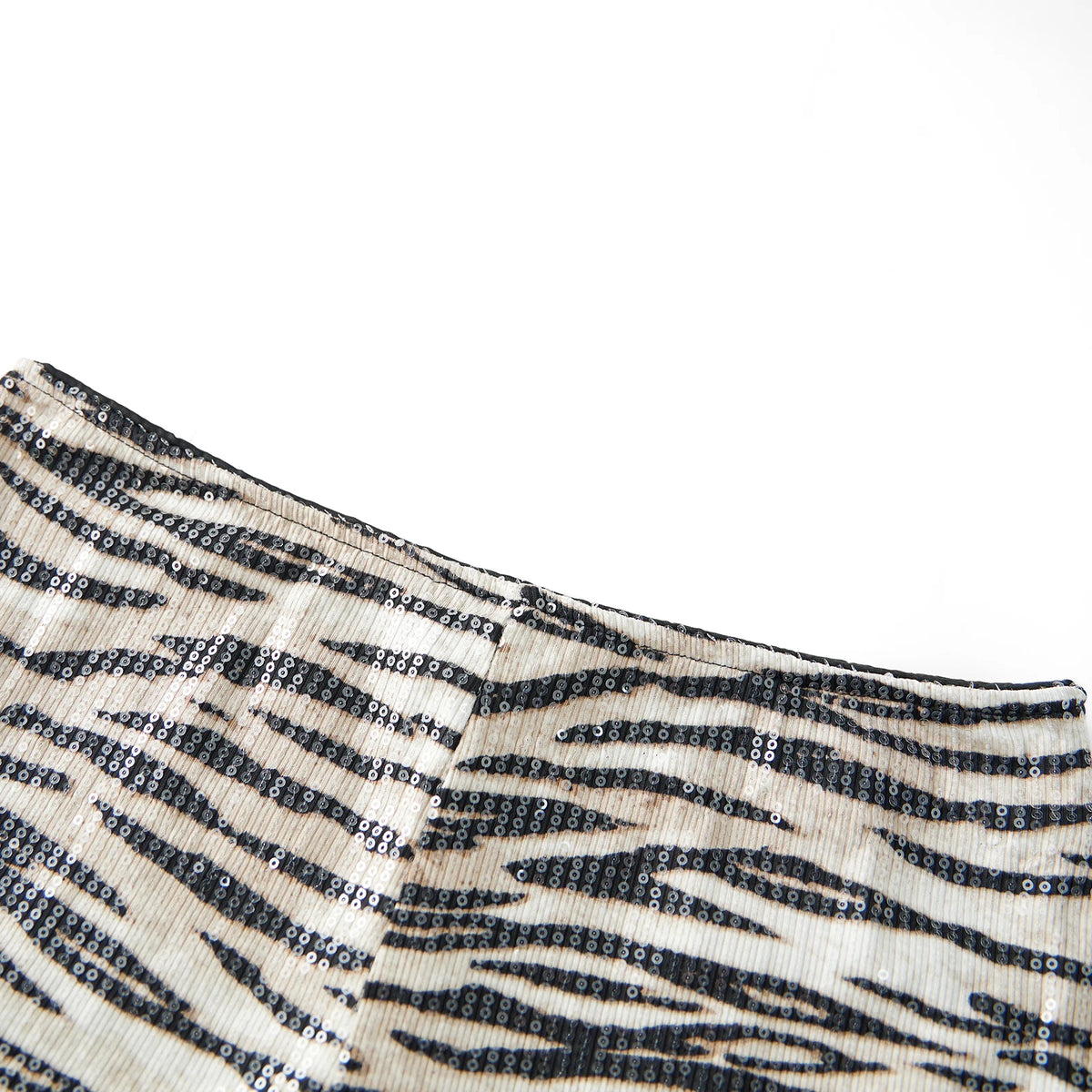 Women's Summer Hot Shorts Zebra Print Low Waist Sequin Short Pants Streetwear for Party