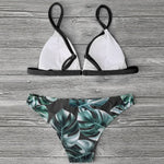 Leaves Print Bikinis Set For Women Swimwear 2024 Padded Push-Up Beachwear Bather Bathing Set Beachwear Summer Bikini Set Femme