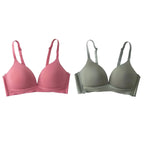 2Pcs/Set Underwear 3/4 Cup Push Up Bra Female S-XXL Seamless Bras For Women Non-wire Bra Sexy Lingerie