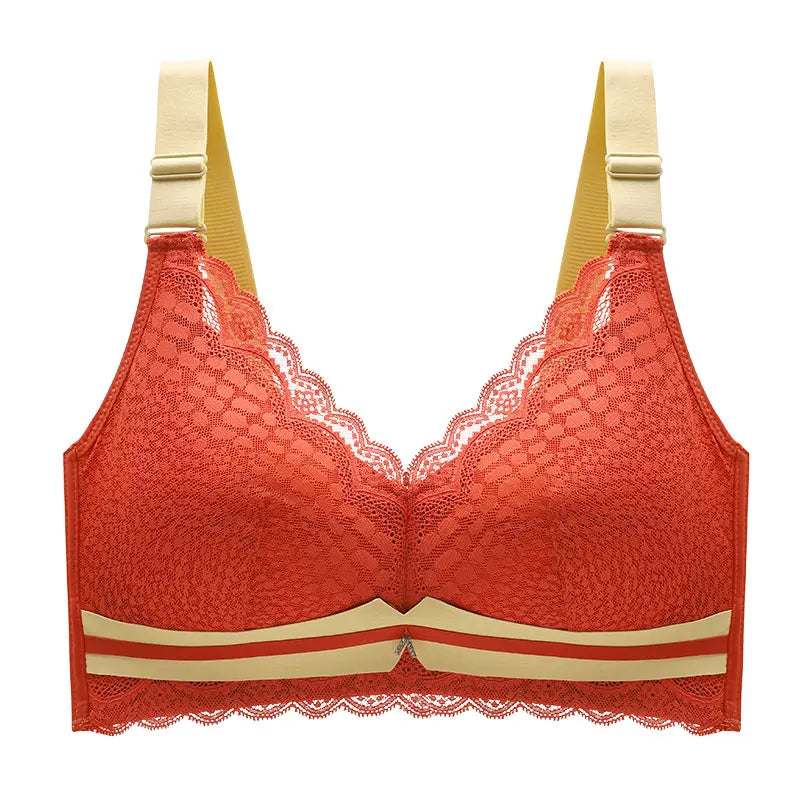 Women's Plus Size Minimizer Bra Full Coverage Lingerie Wire Free Push Up Bra for Femme Brest Pumping Underwear Plus Size 44 46DE