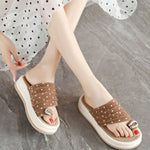 2026Women Beach Slippers New Summer Open Toe Sandals Non Slip Casual Outdoor Flip-flops High Platform Footwear
