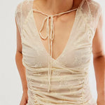 Women Floral Lace Vest Sleeveless V Neck Corset Tops Summer Backless Sexy Tank Top Retro Y2K Aesthetic Clothes