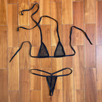 DEKA Women's Mini Micro Exotic Bikini Hot Sexy Bandage Bra + G-Strings Thong Open Crotch Erotic Lingerie Underwear Swimsuit Sets