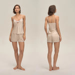 Summer home suspender shorts set casual and comfortable home wear lace women's pajamas