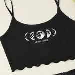 Women Pajamas Sleepwear Pajama Set Sports Camisole And Shorts Pink Moon And Planet Print Summer Soft Comfortabl Casual