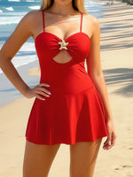 Vintage Black Starfish Ornament Swimwear Women 2026 Hollow Tummy Control Skirt One Piece Swimsuit Beach Bathing Suit Monokini