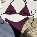 2026 New Micro Mini Black Solid Color Swimwear Women Bikini Set Sexy Biquini Bathing Suit Swimsuit Bandage Swim Suit Brazilian
