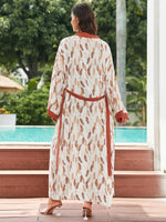2026 Women Swimsuit Beach Cover Up dress Sleeve Kaftan Beach Tunic Long Pareos Bikinis Cover ups Summer Robe Plage Beachwear