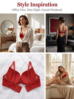 Red Lace Bra Chinese New Year Wedding Bra Bow Bralette Sexy Lingerie Underwear With Bow D176