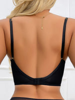 U bra black U-shaped large backless underwear sexy push up lingerie gathered invisible U back bra for girls