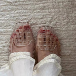 New 2025 Women Fashion Jelly Shoes Summer Cut-out Flat Sandals, Soft PVC Casual Square Toe Girls Daily Walking Sandalias