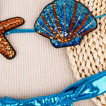 New Shiny Sequin Shell Starfish Bikini Set Women Sexy Push Up Pleate Thong Swimsuit Brazilian Beach Bathing Suit Micro Swimwear
