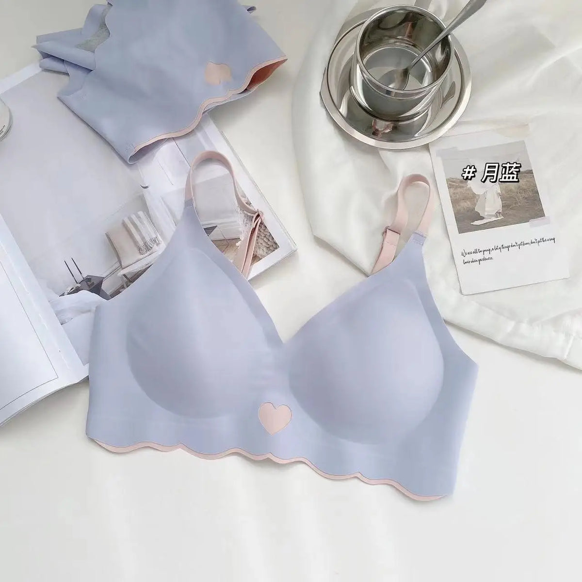 BH No Trace Top Women's Underwear No Steel Ring Pure Desire Comfortable Upper Support Sling Adjustable Everyday Bra for Women