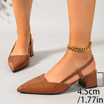 Thick Heels BreathableHigh Heels Summer Sexy Pointed Toe Slingback Women's Sandals 2026