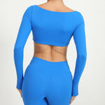 Women Crop Tops Yoga T-shirts Solid Sports Top Long Sleeve Running Shirts Quick Dry Fitness Gym Sport Gymwear