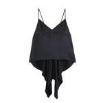 Women's Casual Asymmetric Silk Satin Textured Lingerie-Style Top Backless Deep V Suspenders Sleeveless Vest For Woman Charm 7P3O