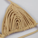 New Bandage Stripes Brazilian Bikini Swimwear Women's Swimsuit Two Piece Set Female Sexy Lace up Mujer Beachwear Summer