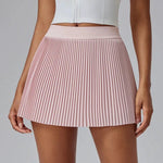 Women's Fitness Pants Skirt Accordion Pleated Design Anti-Light Leak Fake Two-Piece Set 2025 New Style