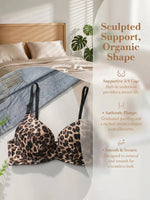 Women Leopard Print Bra 3/4 Cup Push Up Bras Supportive Lift Brassiere Sexy Underwire Lingerie anti-sagging bra B6042
