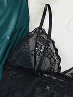 New Fashion Robe Lingerie Set Black Lace Bralette Thong Shorts Women's Luxury Sleepwear Nightwear Elegant Sexy Gift Bridal
