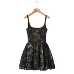 Women's Fashion Casual Sleeveless Lace Trimmed Dress Backless Deep V Suspenders Sleeveless Dress For Woman Charming Elegant D884