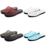 EUR Size Transparent PVC Jelly Slide Mules Women Hollow Breathable Cutout Closed Toe Slip On Flat Sandals Indoor Outdoor Slipper