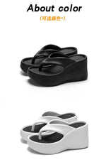 2026 New Women Fashion Slippers Soft EVA Summer Platform Shoes Girls Beach Flip Flops Thick Sole Female High Heel Street Sandals