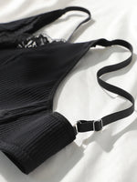 Stainless steel bra black women's underwear sexy Lingerie lace bra daily minimalist girl vest MR3514