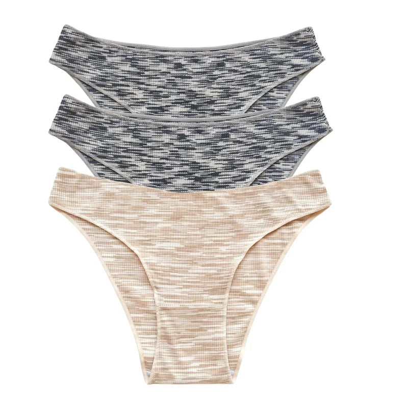 3Pcs/Set Women Panties Low Rise Briefs Seamless Underwear Female Underpants Comfort Strench Panties Sexy Lingerie S-XL