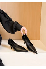 BIGTREE Sexy Classic High Heels Women Pumps Wedding Solid PU 5CM Thin Heels Kitten Heel Office Ladies Slip on Shoes Woman