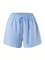 Vintage Blue Striped Swimwear Women Drawstring Shorts Sets 2026 V Neck Cross Slimming Bathing Suit Holiday One Piece Swimsuit