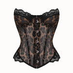Women's Corset Light Brown Corsets Top Lace Trim Bustiers & Corsets Gothic Slimming Corset Fishbon Mesh Underwear Chest Binders