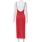 Elegant Sexy Evening Party Dress for Women 2022 New Midi Long Bodycon Slip Dresses Summer Thigh Split Vestidos De Fiesta
