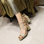 Fashion Cross Strap High Heels Sandals Party Wedding Bridal Shoes Summer Gold Silver Ladies Sandal Women