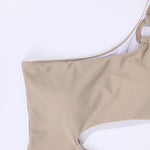 2026 One Shoulder Swimwear Women Solid Color Hollow Out One Piece Swimsuit Summer Beach Bathing Suit Backless Bodysuit Monokini