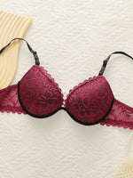 Hot selling 2 pieces of women's sexy embroidered lace lingerie set gathering push ups comfortable bra underwear A2161